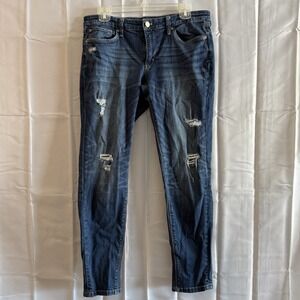 White House Black Market Womens Jeans 8 32x28 Blue Girlfriend Ankle Denim